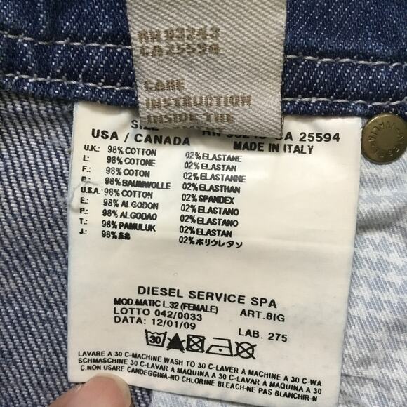 Diesel Matic Wash 008IG_Stretch W26 L32 Blue Women's Jeans Low Rise Straight - Picture 9 of 11